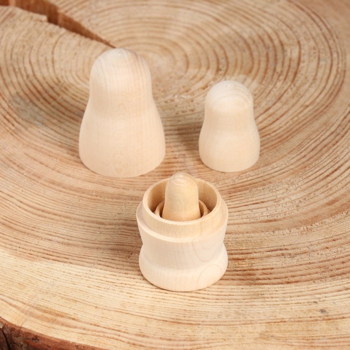 Заготовка для творчества Заготовка для творчества "Матрешка" под роспись, 3-х кукольная, дерево, 7х3,5х3,5см