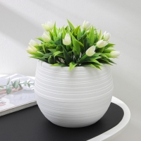 Горшок для цветов с поддоном &laquo;Дуэт&raquo;, 1.5 л, пластиковый, белый