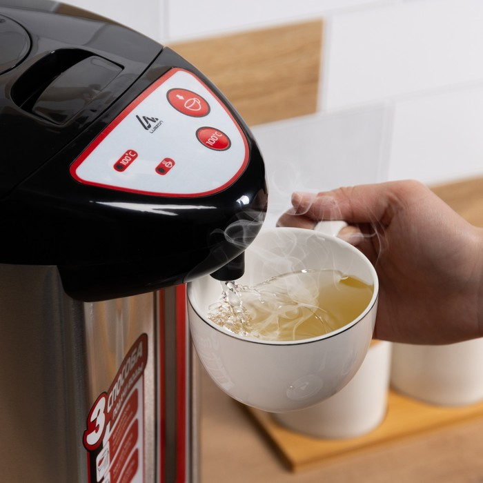 Термопот Luazon LET-4001, 750 Вт, 4.8 л, 3 способа подачи воды, серый Термопот Luazon LET-4001, 750 Вт, 4.8 л, 3 способа подачи воды, серый