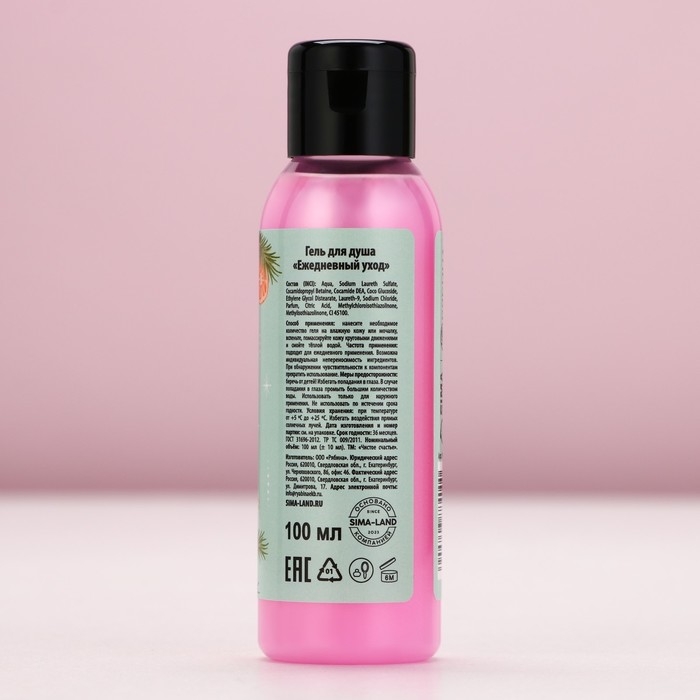 Подарочный набор косметики &laquo;Счастливого Нового года&raquo;, гель для душа 100 мл и соль для ванны 100 г, аромат малиновый мусс, Новый Год