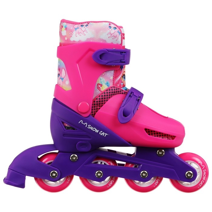Набор: коньки детские раздвижные Snow Cat, с роликовой платформой, защита, р. 26-29