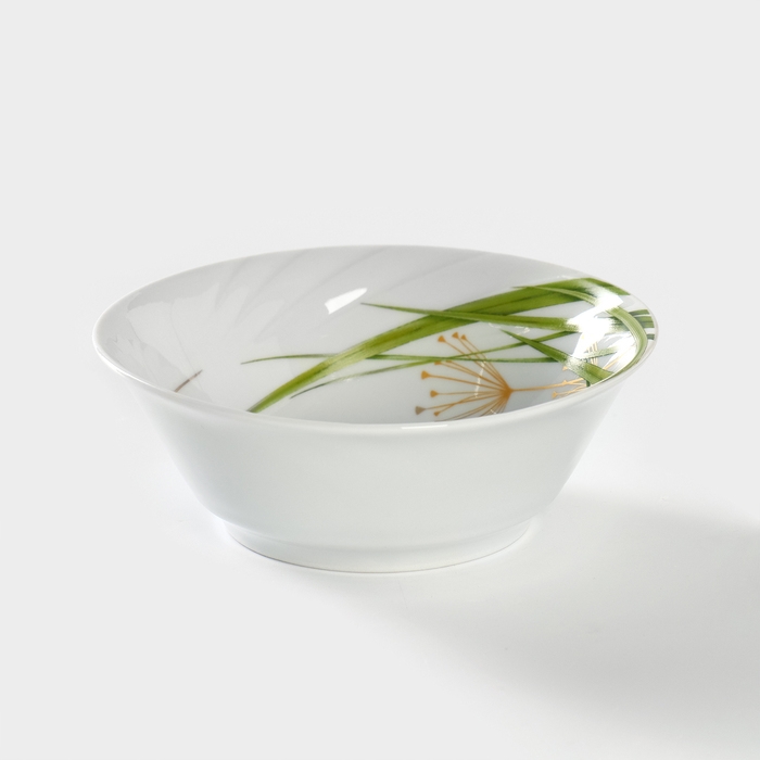 Салатник фарфоровый &laquo;Стрекоза&raquo;, 360 мл, d=14,5 см, цвет белый