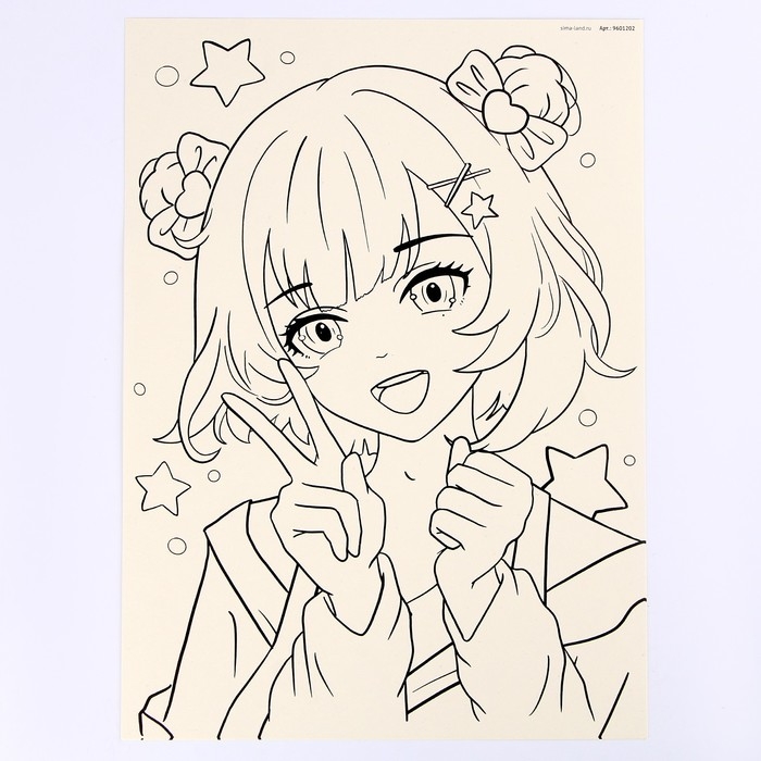 Набор для скетчинга &laquo;Аниме. Девочка и птица&raquo;, на акварельной бумаге