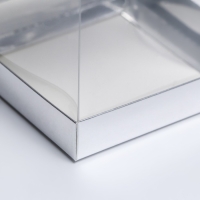 Коробка с PVC Мини 10 X 10 X 12 см "Серебро"