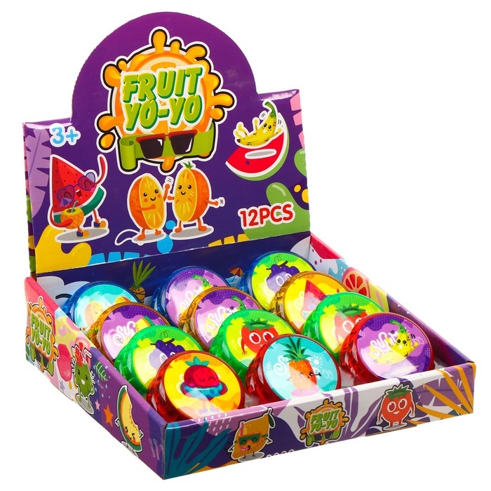 Йо-йо «Фрукты» световой, виды МИКС Йо-йо «Фрукты» световой, виды МИКС