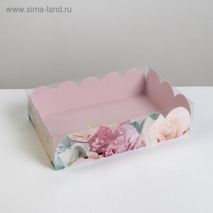 Коробка для печенья, кондитерская упаковка с PVC крышкой, &laquo;Прекрасные грёзы&raquo;, 20 х 30 х 8 см