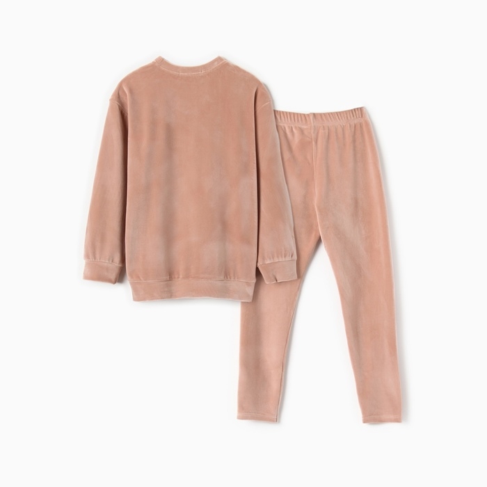 Костюм детский (свитшот, леггинсы) KAFTAN Plushy р.34 (122-128), бежевый