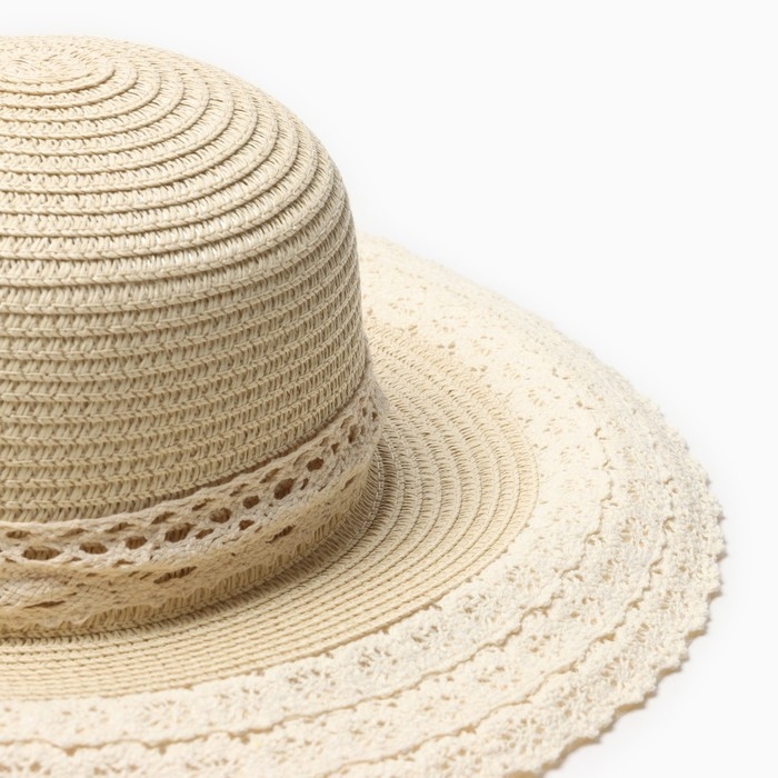 Шляпа женская MINAKU, цвет бежевый, р-р 58 Шляпа женская MINAKU, цвет бежевый, р-р 58