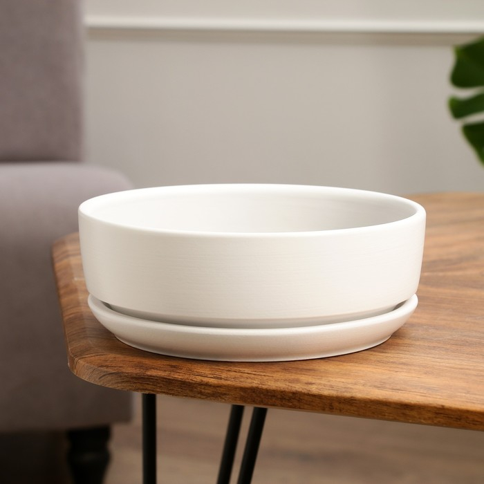 Горшок бонсайница Горшок бонсайница "Огма" белая, 2 л