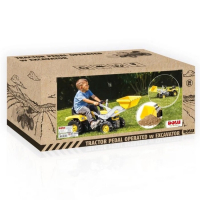 Трактор&ndash;экскаватор педальный, цвет жёлто-чёрный