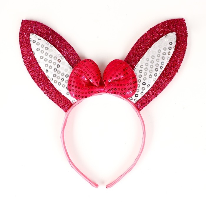 Карнавальный ободок &laquo;Зайка&raquo; с бантиком, цвета МИКС