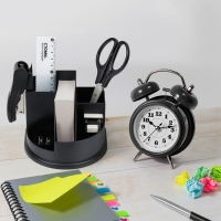 Подставка-органайзер для канцелярии Стамм "Авангард", пластиковая, без наполнения, чёрная Подставка-органайзер для канцелярии Стамм "Авангард", пластиковая, без наполнения, чёрная