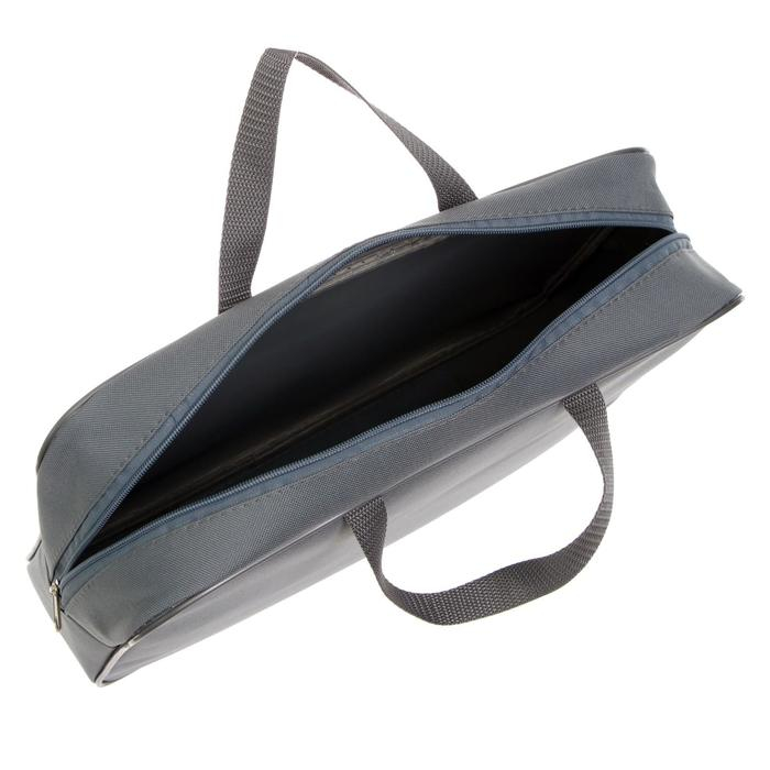 Папка с ручками А4, 360 х 270 х 80 мм, текстильная, внутренний карман, серый 1Ш48 Папка с ручками А4, 360 х 270 х 80 мм, текстильная, внутренний карман, серый 1Ш48