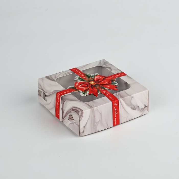 Коробка под 4 конфеты «Лучший подарок», 10.5 х 10.5 х 3.5 см, Новый год Коробка под 4 конфеты «Лучший подарок», 10.5 х 10.5 х 3.5 см, Новый год