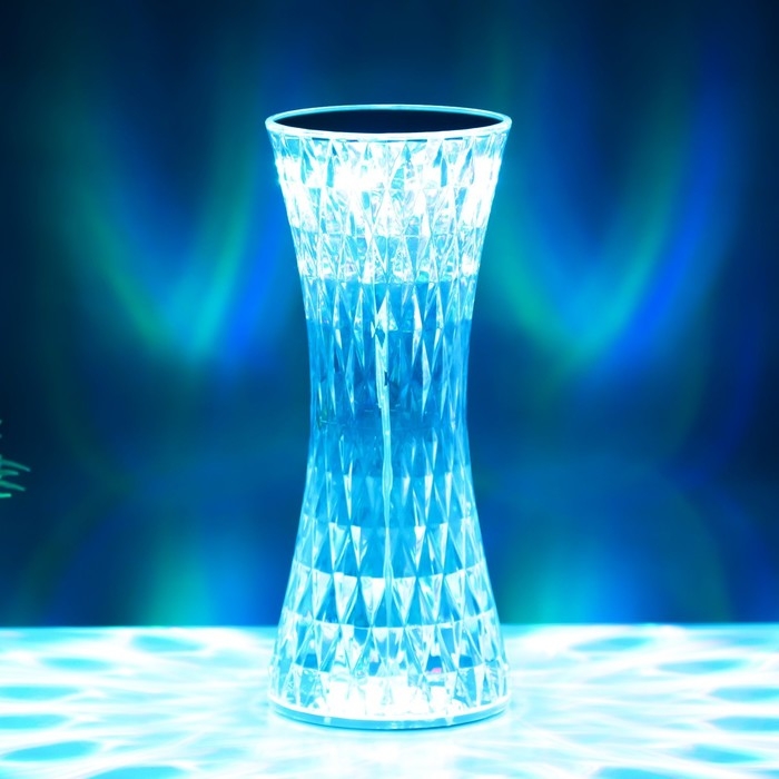 Настольная лампа с ПДУ "Кристалл" LED 16 цветов RGB сенсорная USB 8x8x19 см RISALUX