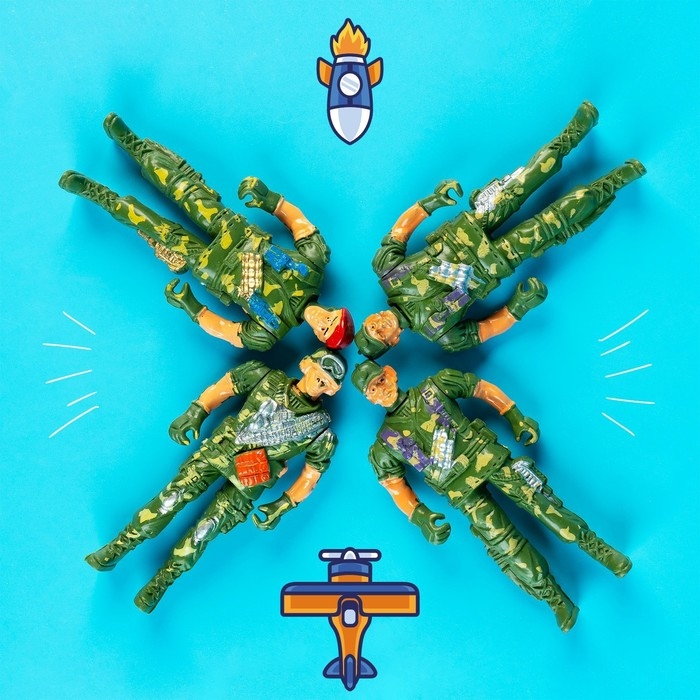 Набор солдатиков «Спецназ», 4 штуки, МИКС Набор солдатиков «Спецназ», 4 штуки, МИКС