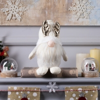 Светодиодная фигура «Гном белый» 20 × 24 × 10 см, текстиль, батарейки AG10х3 (в комплекте), свечение тёплое белое Светодиодная фигура «Гном белый» 20 × 24 × 10 см, текстиль, батарейки AG10х3 (в комплекте), свечение тёплое белое