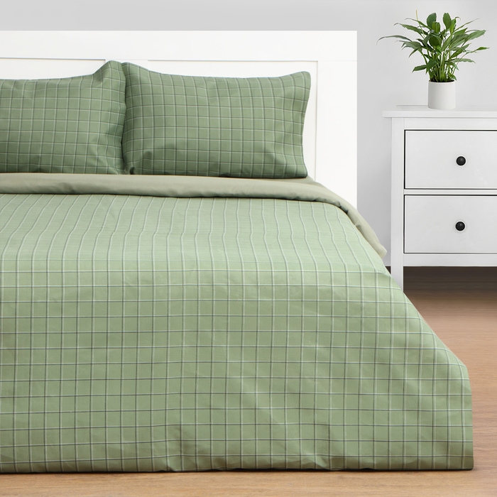 Постельное бельё Этель дуэт Green cage 150х215см-2 шт, 225х240см, 50х70&plusmn;3 см-2 шт, новосатин