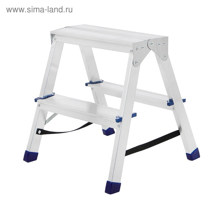 Стремянка ТУНДРА, алюминиевая, двухсторонняя, 2 ступени, 430 мм Стремянка ТУНДРА, алюминиевая, двухсторонняя, 2 ступени, 430 мм