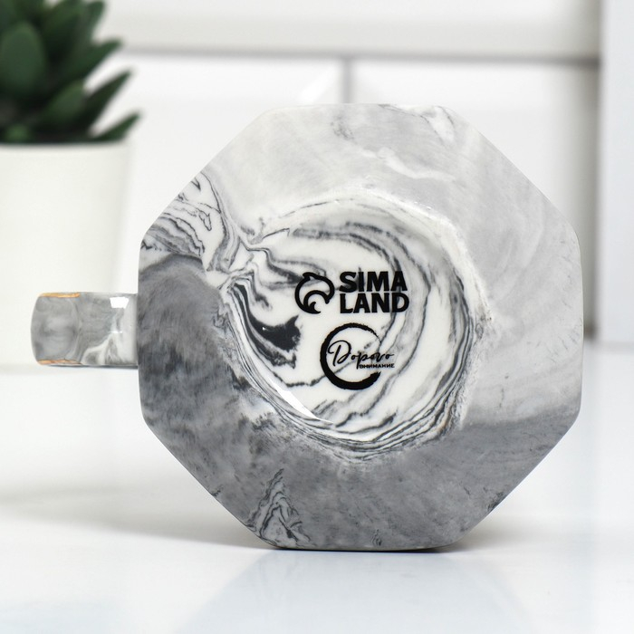 Кружка керамическая «Счастье», 350 мл, цвет серый Кружка керамическая «Счастье», 350 мл, цвет серый