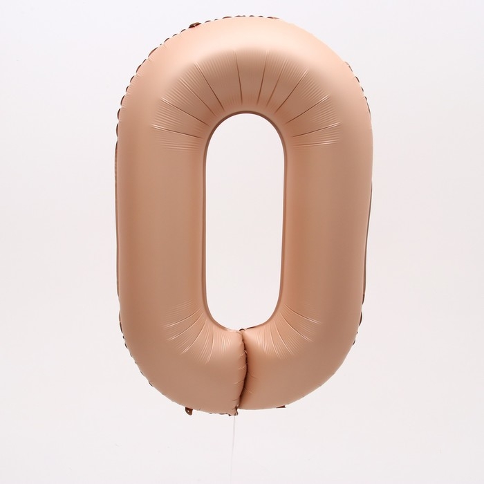 Шар фольгированный 40" Цифра 0, цвет &laquo;Карамель&raquo;