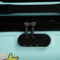 Чемодан малый 18", отдел на молнии, 4 колеса, цвет бирюзовый Чемодан малый 18", отдел на молнии, 4 колеса, цвет бирюзовый