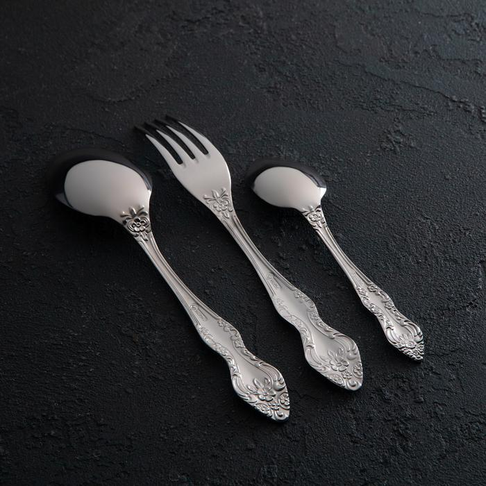 Набор столовых приборов &laquo;Тройка&raquo;, 36 предметов, толщина 2 мм, декоративная коробка, цвет серебряный