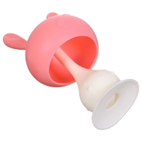 Прорезыватель силиконовый &laquo;Зайка&raquo;, с погремушкой, на присоске, цвет розовый, Крошка Я