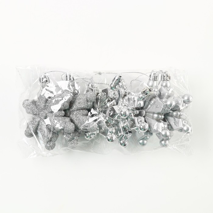 Ёлочные игрушки новогодние &laquo;Новый год: Снежинки&raquo;, цвет серебристый