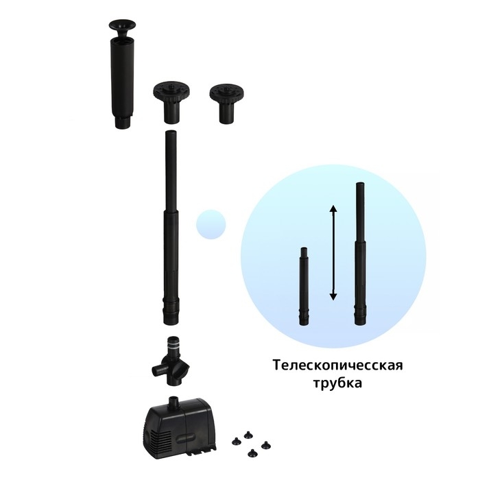 Фонтан садовый HJ-943, 16 Вт, h = 1.3 м, 800 л/ч, шнур 4.9 м Фонтан садовый HJ-943, 16 Вт, h = 1.3 м, 800 л/ч, шнур 4.9 м