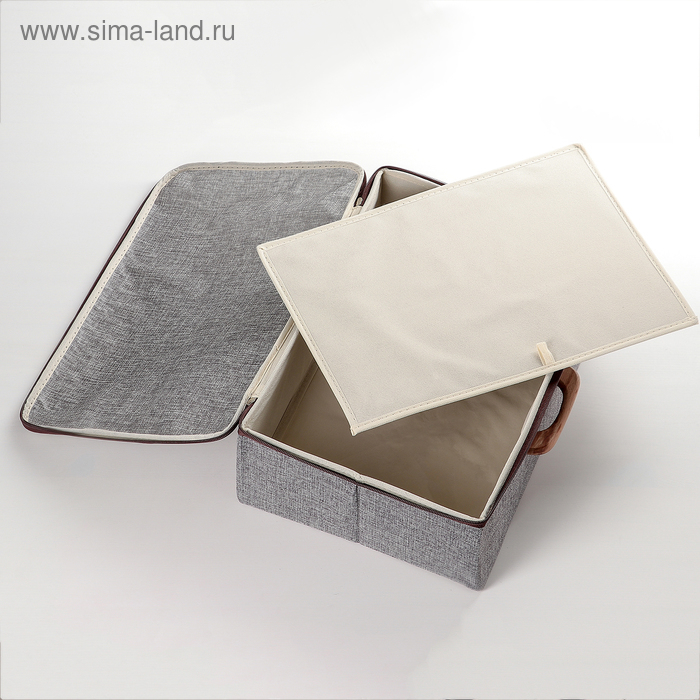Короб для хранения на молнии &laquo;Рон&raquo;, 42&times;29&times;14 см, цвет серый
