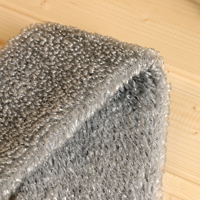 Мочалка банная с ручками Мочалка банная с ручками "Пояс" серая (45 см без ручек) Добропаровъ