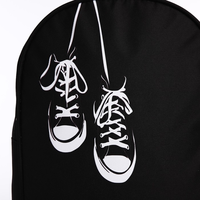 Рюкзак школьный текстильный &laquo;Кеды&raquo;, 38х14х27 см, цвет чёрный