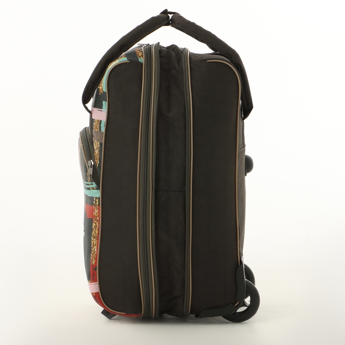 Чемодан малый с сумкой "Краски", отдел на молнии, наружный карман, цвет серый