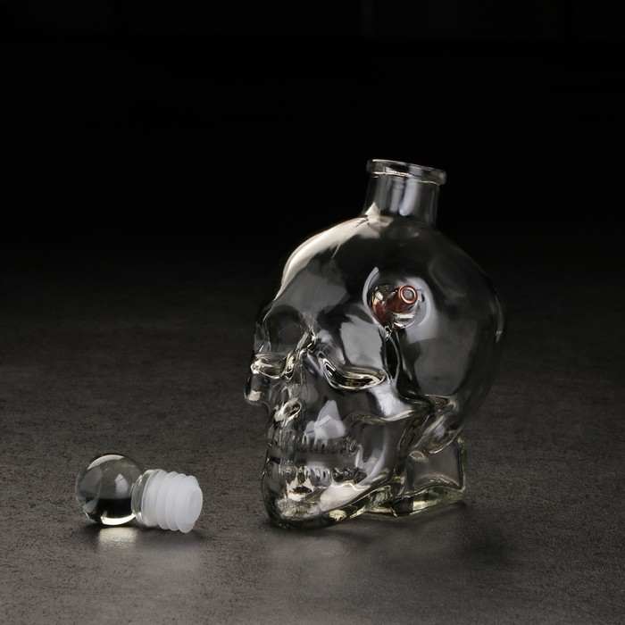 Набор "Непробиваемый. Череп", Штоф 400 мл, камни для виски 2 шт