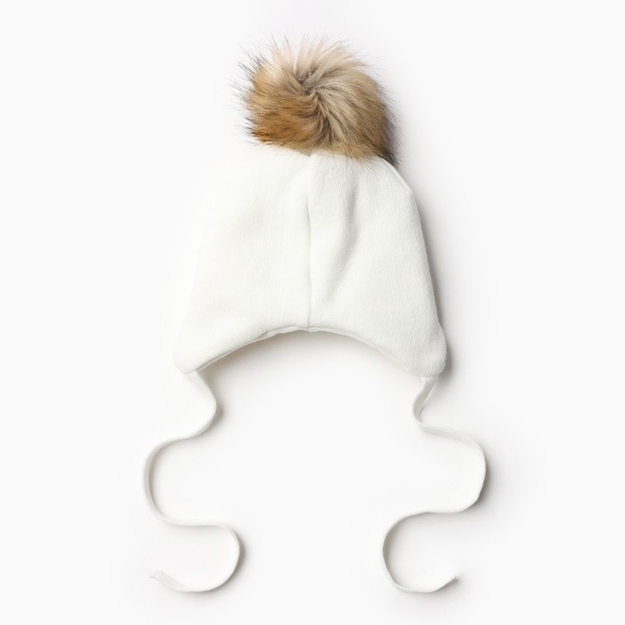 Шапка для девочки, цвет молочный, размер 46-50 Шапка для девочки, цвет молочный, размер 46-50