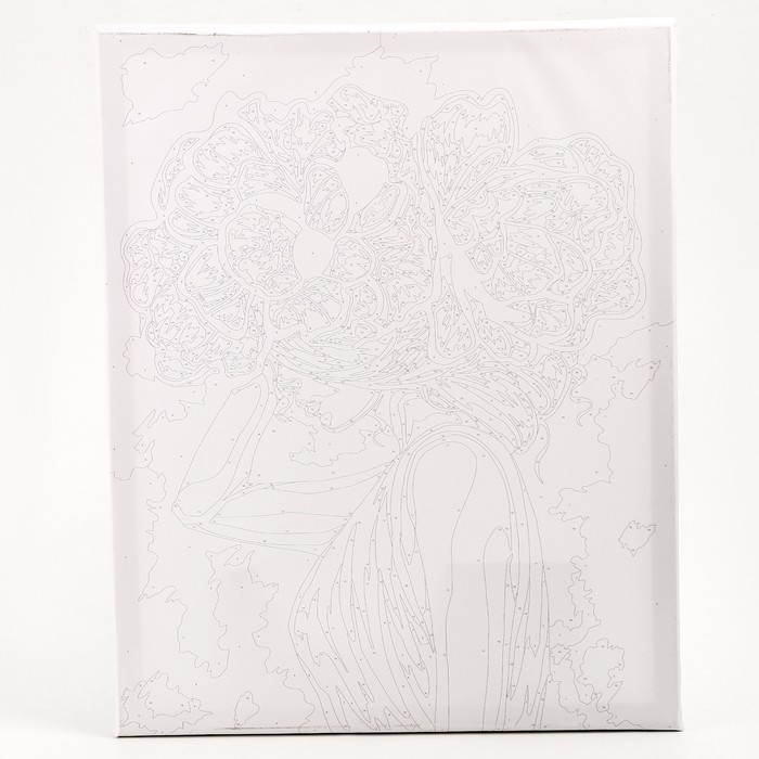 Картина по номерам на холсте с подрамником с серебряной краской &laquo;Девушка с пионами&raquo;, 40 х 50 см