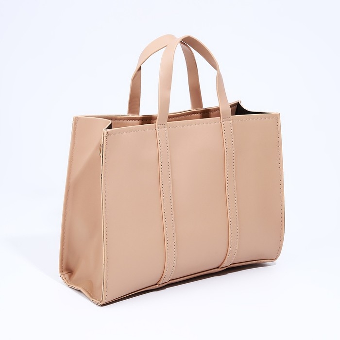 Сумка женская тоут на молнии, цвет бежевый Сумка женская тоут на молнии, цвет бежевый