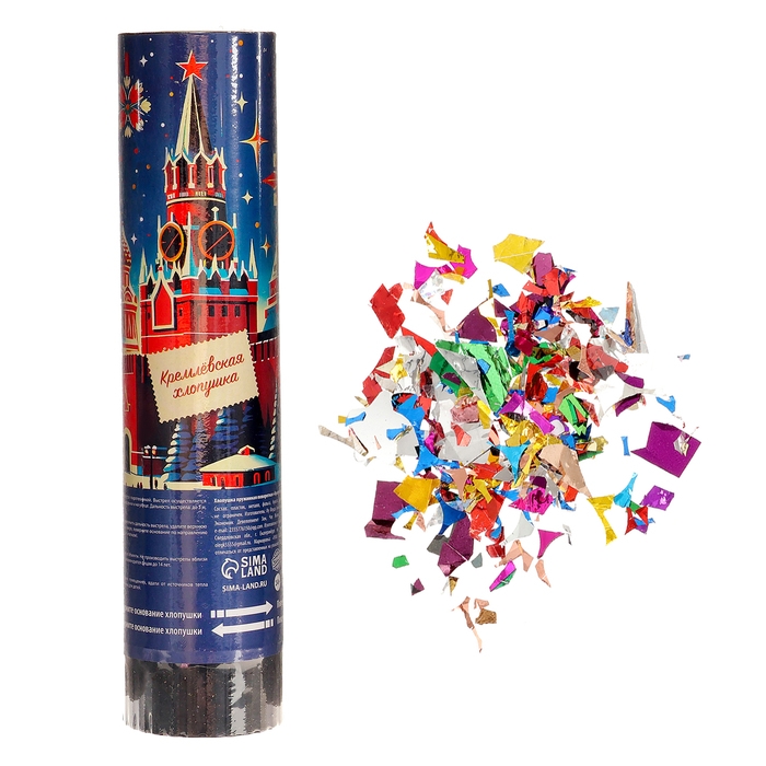 Новогодняя хлопушка пружинная поворотная «Кремлёвская хлопушка» 20 см Новогодняя хлопушка пружинная поворотная «Кремлёвская хлопушка» 20 см