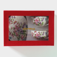 Набор чайный керамический Доляна &laquo;Колокольчики&raquo;, 4 предмета: чашка 250 мл, блюдца d=15 см