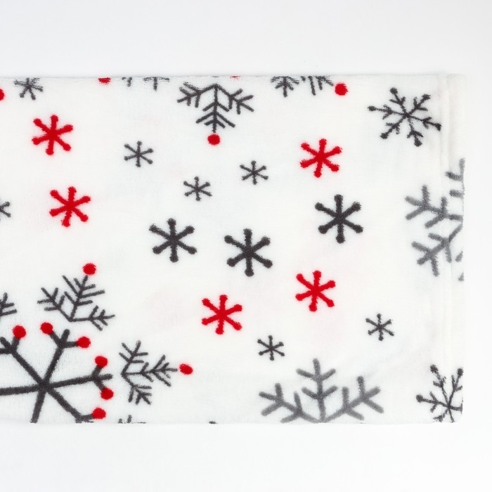 Плед с рукавами Этель "Снежинки" (вид2) 150*200 см,100% п/э, корал-флис 220 гр/м2