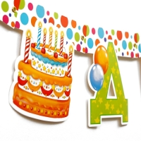 Гирлянда &laquo;С днём рождения!&raquo;, на люверсах