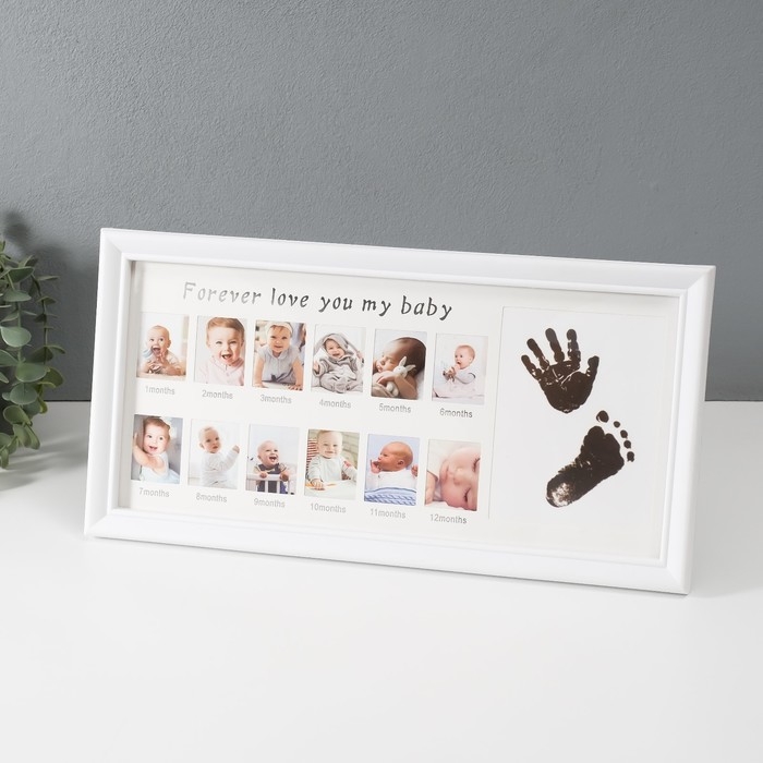 Фоторамка на 12 фото 4,4х3,5 см с штемп.подушкой Фоторамка на 12 фото 4,4х3,5 см с штемп.подушкой "Маленькая принцесса" белая 2х40,5х20,5 см 105276