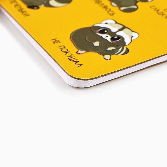 Блокнот А6, 40 листов на скошенном гребне. Белые листы. &laquo;Енотик&raquo;