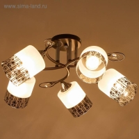 Люстра ГАЛЛОП 890551 5х60Вт Е27 черный/матовый белый с черным рисунком