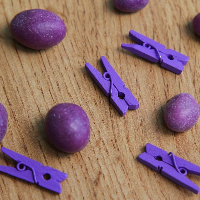 Набор прищепок для декора 50 шт., фиолетовые &mdash; 2,5 см