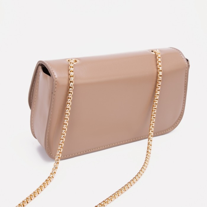 Сумка-мессенджер на застёжке, цвет бежевый