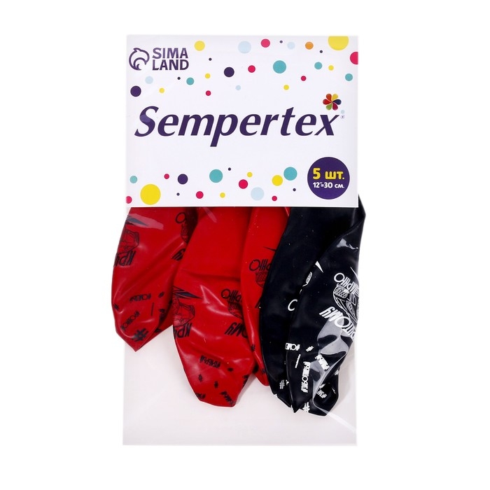 Воздушный шар латексный 12 Воздушный шар латексный 12" «Крутому парню», пастель, цвет чёрный, красный, 5 шт.