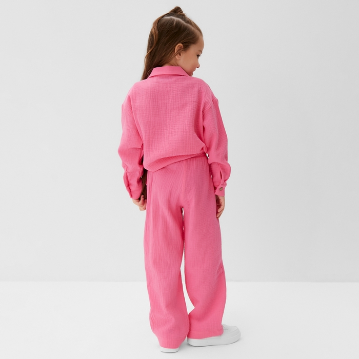 Костюм (рубашка и брюки) детский KAFTAN "Муслин", р.32 (110-116см) розовый