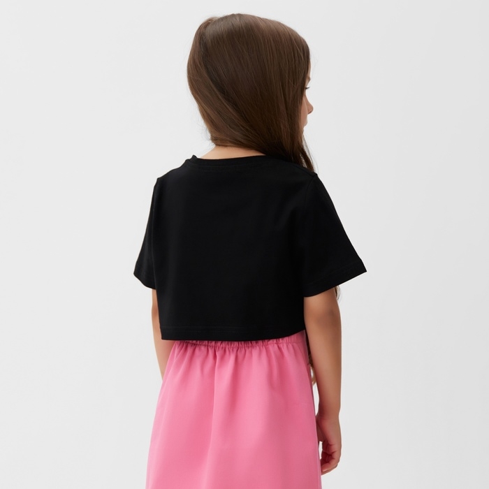 Футболка детская укороченная KAFTAN "Basic line", р. 30 (98-104 см), черный
